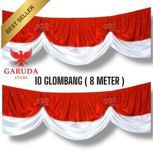 background merah putih 10 gelombang