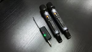Wireless Microphone UHF Dynamic Handheld Mics Wireless Reverb Karaoke Microphones System Set with Rechargeable Receiver 164ft Range for Wedding Party Singing