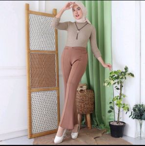 Celana Scuba Wanita Dewasa: Zipper Cutbray Premium