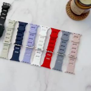 CW-SHOP(WF42)*พร้อมส่งในไทย*สายนาฬิกาสมาร์ทวอช สายซิลิโคน ลายเปีย คุณภาพดี สีสันสดใส ขนาด/42mm/44mm/45mm/49mm