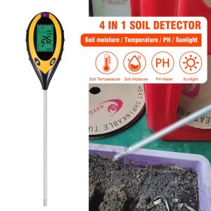 4in1 HD ดิจิตอลดิน PH เครื่องวัดอุณหภูมิความชื้นเครื่องทดสอบแสงแดดเครื่องมือทำสวน