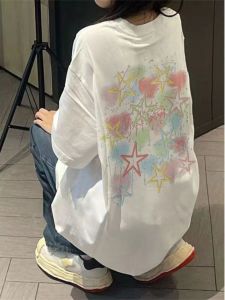 เสื้อยืดคู่รักลายการ์ตูนแขนสั้นหลวม 100% ผ้าฝ้ายแท้ ดีไซน์ใหม่ เสื้อผ้าทำงานฤดูร้อน สไตล์หวาน สไตล์นักศึกษา