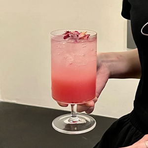 Ins Style Straight Tube Glass Juice Cup Coffee Shop Beverage Cocktail Drink Water Cup Highball Glass for Cold Drinks