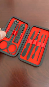 Dụng Cụ Cắt Da Móng Tay 7 Món Mini Màu Đen Kèm Hộp Đựng Bộ Đồ Làm Móng Tại Nhà Bằng Thép Không Gỉ Nhỏ Gọn Dễ Mang Theo