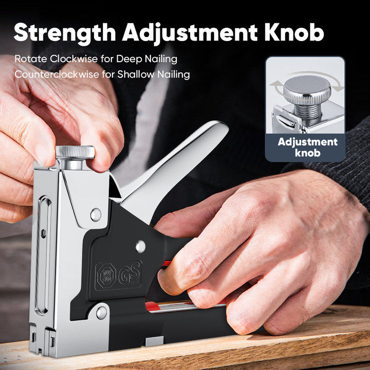 [Free Nail]Mitsushi 3In1 Gun Tacker Heavy Duty Nail Staple Metal