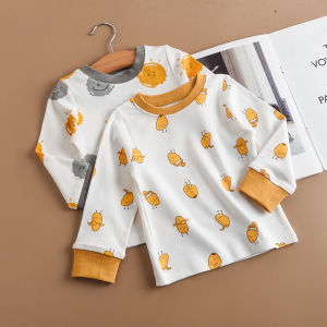 Pure Cotton Childrens Underwear Single Layer Sleepwear Baby Top Cotton Sweater Spring Autumn Base Layer Clothing for Kids