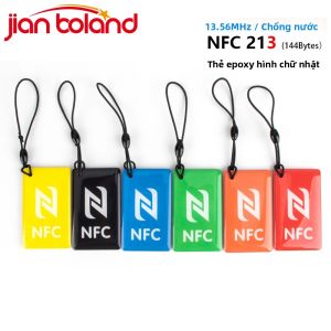 6 Chiếc Thẻ Hình Chữ Nhật NFC Ntag213 Nhựa Epoxy 1356 MHz ISO14443A 144 Byte Nhãn Thẻ Thông Minh Cho Tất Cả Các Điện Thoại Hỗ Trợ NFC