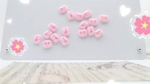 Pink Cartoon Animal Pig Head Refrigerator Magnet Resin Magnetics Back Scrapbook DIY Suitable for Offices Classrooms Handicraft