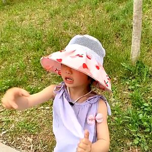 Topi Anak Panda Pita Polkadot Import Ukuran 54cm / Topi Anak Lucu Import FHA19