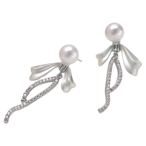 TFY | Bow Pearl Tassel Earrings