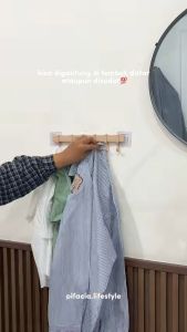 Rak Gantungan Tempel Dinding 6 Cantolan Baju Lap Akseroris Dapur Kamar Tidur Serbaguna