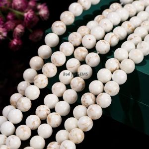 ลูกปัดแมกนีไซต์หินธรรมชาติขายส่ง ทรงกลม สำหรับทำเครื่องประดับ DIY สร้อยข้อมือ สร้อยคอ ขนาด 15 นิ้ว