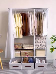 Bedroom Floor Standing Clothes Rack Dustproof Assembly Storage Clothes Hanger Home Use Cabinet Combination Storage Rack