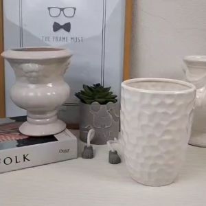 แจกัน แจกันดอกไม้ สีขาว สีดำ สีครีม สูง 7 นิ้ว - 8 นิ้ว รุ่น มินิมอล แจกันดอกไม้เซรามิค แจกันมินิมอล เข้ากับทุกโทนสีในบ้าน
