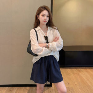 YAYANGREN | Quần Short Dáng Rộng Phong Cách Old Money Cotton Linen Trắng