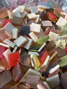 100 pcs small square acrylic mosaic tile size 10 mm for crafts mix assorted colors