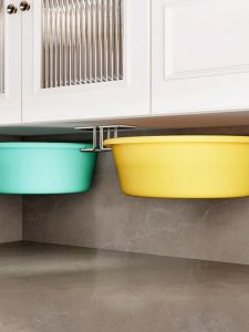 Deepri Wall-Mounted Storage Rack Toilet Basin Hanging Hook Stainless Steel No-Drilling Bathroom Organizer Kitchen Bedroom Decor