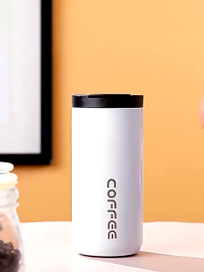 Elegant Double Wall Stainless Steel Travel Mug with Splash-Resistant Lid - Food Grade Durable & Portable