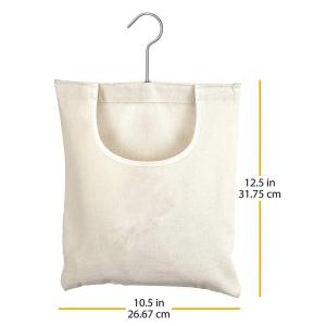 Clothespin Bag Organizer Canvas Clothespin Bag with Hanging Hook Large Wooden Clip Spring Clothespin for Laundry Line