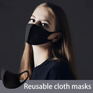 3D Disposable Mask for Adults Elastic Cloth Ear Straps Breathable Face Mask Individual Package Black Windproof Haze Dust Filter