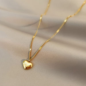 High Qualit 316L Stainless Steel Gold Color Love Heart Necklaces for Women Chokers 2022Trend Fashion Festival Party Gift Jewelry