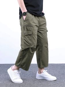 Quần Dài Nam Mùa Hè Cotton Nguyên Chất Quần Dài Thường Ngày Rộng Rãi Quần Dài Công Sở Quần Short Thời Trang Quần Dài Tám