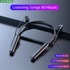 60 Hours Play Music Neck-Mounted Bluetooth Earphone Sports Bluetooth Headset Wireless Headphones Bluetooth 5.0 Earbus with Mic