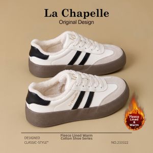 La Chapelle | Retro Autumn Winter Fleece Lined Platform Sneakers