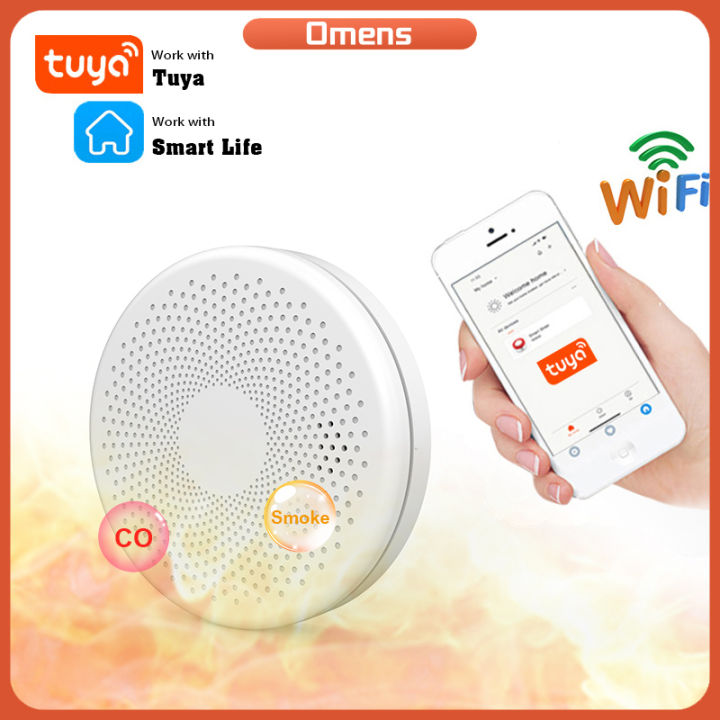 2 in 1 Version WiFi Tuya siren Smart Life Smoke Detector Sensor ...