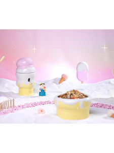 Nhà sứ chén sứ đế bình nước hình kem ốc quế khoai môn dành cho hamster - T3 PETS SHOP