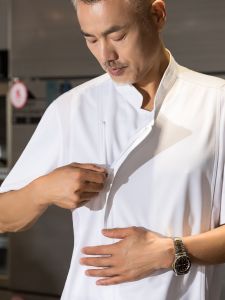 High-End Hotel Western Cuisine Short Sleeve Chef Work Uniform Ice Silk Breathable Mesh Summer Cooking Bakery Cake Service Uniforms