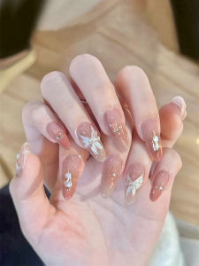 Handmade Blush Almond Ice through Nude Long Wearing False Nails Buttery Color Scented Nail Oil for Beauty Tools And Equipment