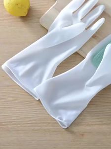 Magic Brush Household Gloves Womens Durable Kitchen Dishwashing Artifact Mens Extended Latex Cleaning Brush Work Washing Clothes