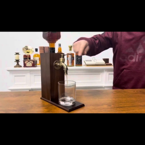Whiskey Decanter Faucet Wood Gift Set Alcohol Drink Liquor Dispenser Home Bar Decor Scotch Bourbon Dad Husband Boyfriend
