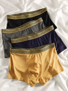 4PCS Trendy Mens Light Luxury Underwear: Four Color Combinations Comfortable Elastic and Unique Belt Design Mens Underwear