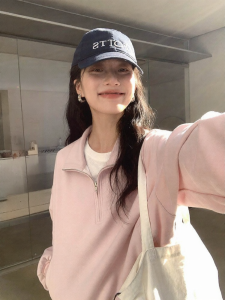 Mixd | Áo Hoodie Cổ Kéo Dễ Dàng Không Mũ Phong Cách Casaul Form Rộng