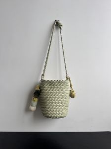 Handwoven Leather Bucket Bag Mini Shoulder Crossbody Bag Fresh Minimalist Style Casual Underarm Bag Korean Style Shopping Bag