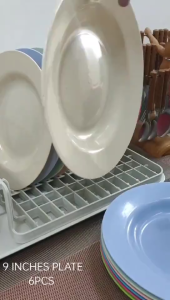 (24 in 1) - 9” ROUND PLATE (WHEAT STRAW MATERIAL) SOUP PLATE / REUSABLE DINNER PLATE / PLATO #999