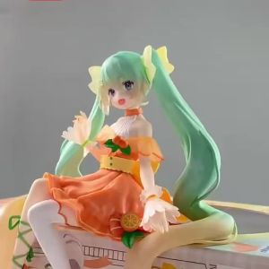 Bandai | 14cm Anime Citrus Miku Handmade Citrus Miku Noodle Stopper Handmade PVC Model Anime Peripheral Ornaments Gifts