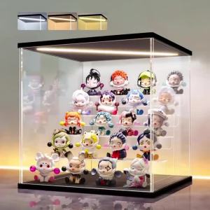Acrylic Display Case LED Lighted 2/3/4/5 Tiers Display Box for Collectibles and Action Figures Clear Dustproof Organizer