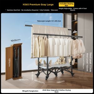 MINGZHI | Folding Walnut Wooden Retro Style Coat Rack
