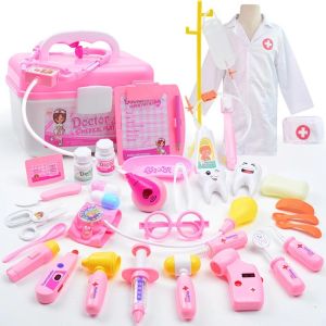 Children Play House Toys Set Little Doctor Nurse Simulation Sound and Light Stethoscope Baby Injection Medicine Box 3 Years Old 6