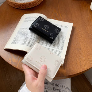 Ví Nữ Mini Dễ Thương Hoạt Hình Mới Ngắn Gấp Ba Lỗ Dung Tích Lớn Phong Cách Hàn Quốc Cho Học Sinh Ví Da PU Thời Trang