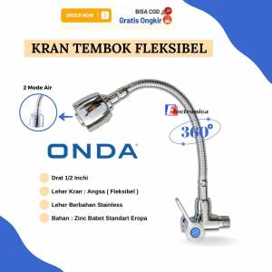 ONDA KRAN DAPUR V-TUL TEMBOK / KERAN DAPUR CUCI PIRING ANGSA ONDA FLEKSIBEL V-TUL FLEXI TEMBOK 1/2" / KRAN DAPUR ONDA