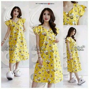 Daster karakter Baju tidur wanita kancing depan busui