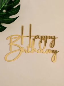 3PCS Golden Acrylic Cake Tops Creative Baking Glittering Cake Decorations Party Supplies Birthday Gifts