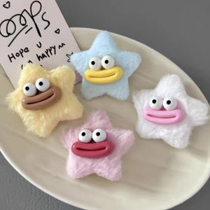 Ins Popular Cute Sausage Mouth Plush Star Hair Clip Funny Bangs Clip Y2k