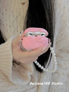 Adorable Pink Kitty Cat Silicone Protective Case for Apple AirPods pro 2 Bluetooth Earphone Shell Compatible with iPod AirPods 3