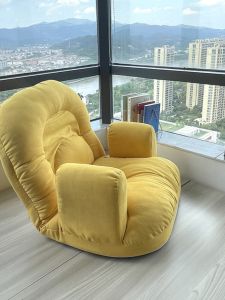 Modern Minimalist Lazy Sofa Backrest Leisure Nursing Chair Balcony Single Person Couch for Adults Cotton Linen Coverable