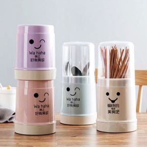 Dustproof Chopstick Holder Cylinder Detachable Cage Flatware Rack Spoon Fork Drying